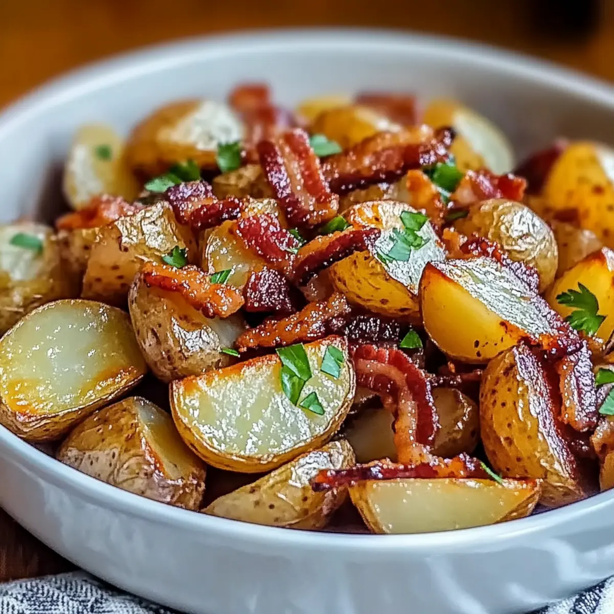 Crispy Bacon Honey Roasted Potatoes