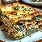 Easy Creamy Spinach Mushroom Lasagna