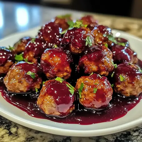 Turkey Meatballs with Cranberry Glaze