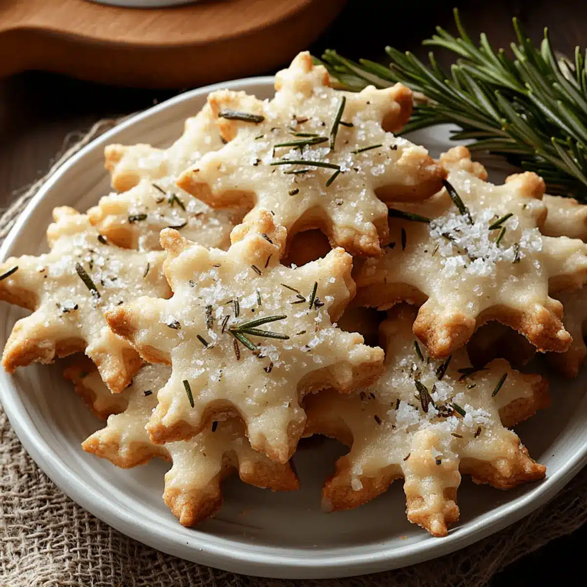 Rosemary-Parmesan Snowflake Cookies