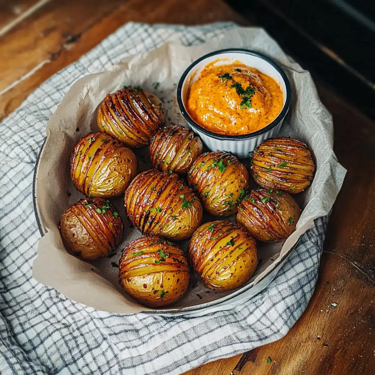 Baked Mini Hasselback Potatoes