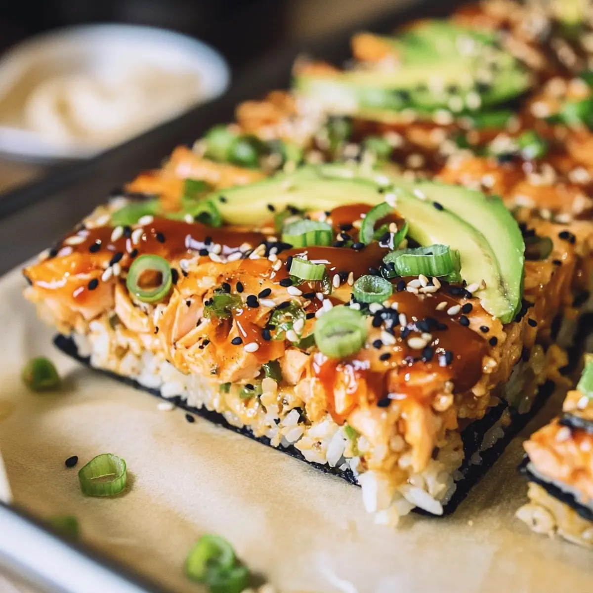 Salmon Sushi Bake