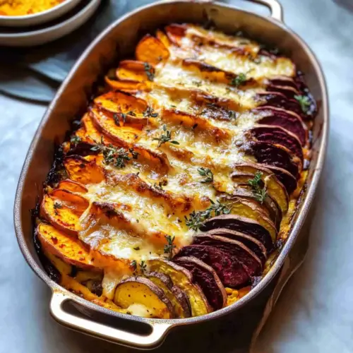 Cheesy Root Vegetable Gratin