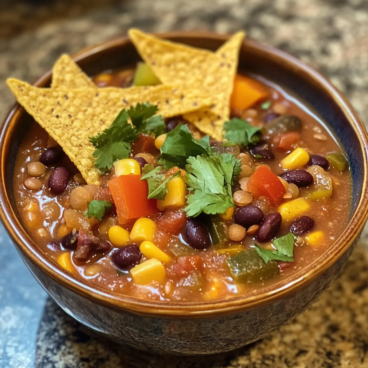 Crockpot Vegetarian Tortilla Soup