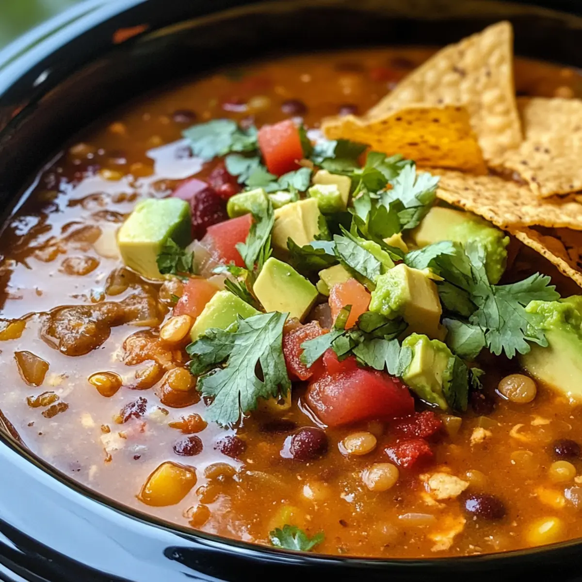 Crockpot Vegetarian Tortilla Soup