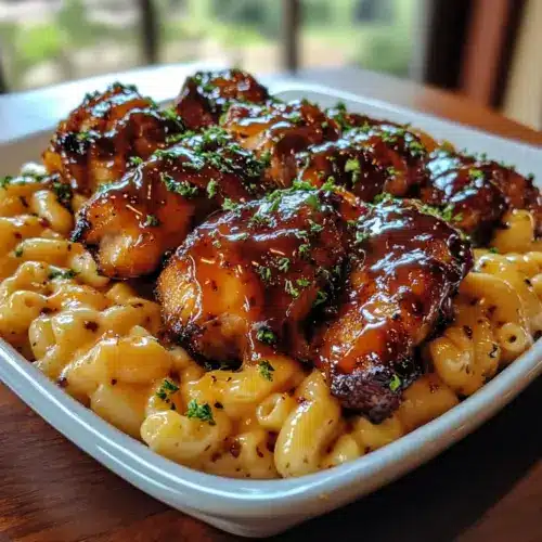 Honey Garlic Butter Chicken with Mac & Cheese