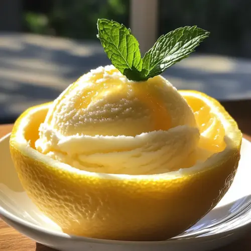 Sorbetto di Limone Dressed Up in a Frozen Lemon Shell
