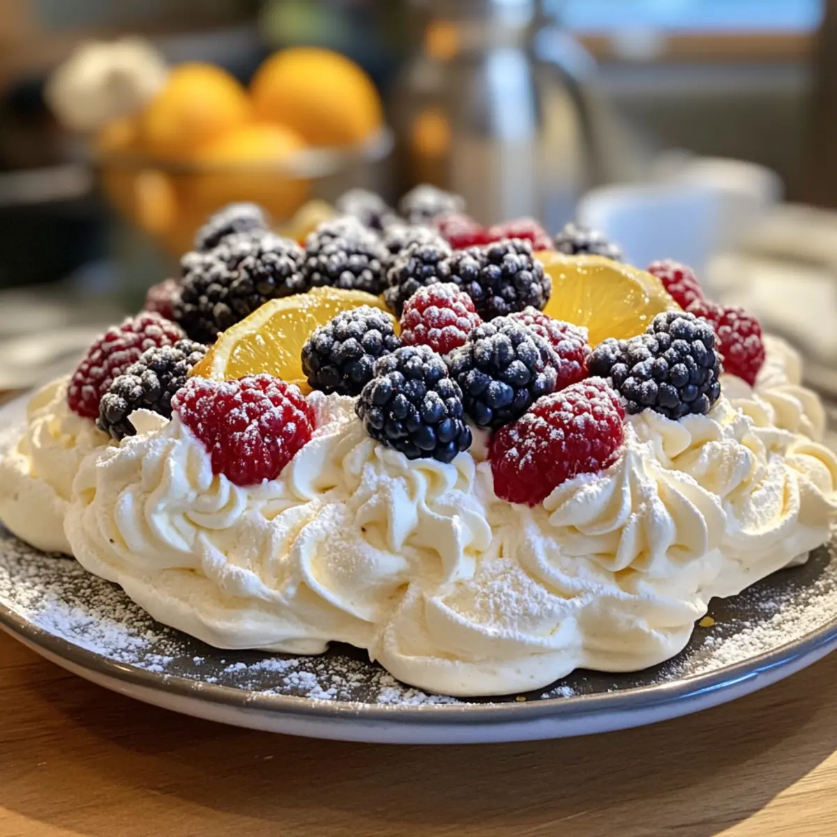 Mini Meringues with Lemon Curd
